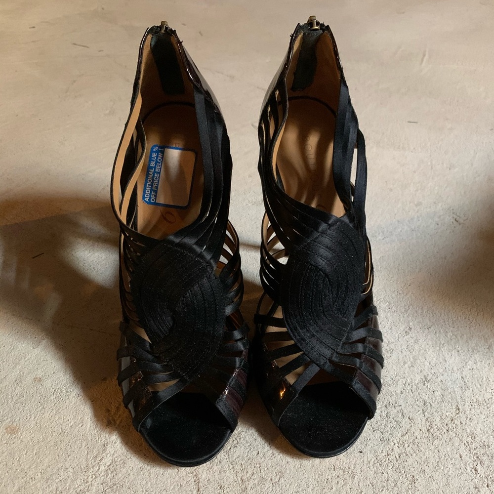 Black strappy heels